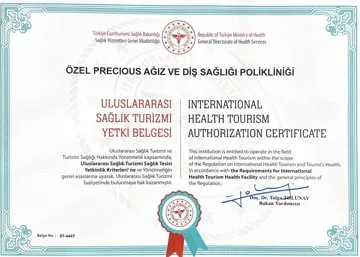 Precious Dental clinic licence certificate
