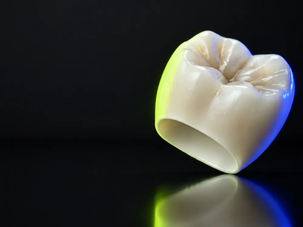 Illustration of a monolithic zirconia molar crown